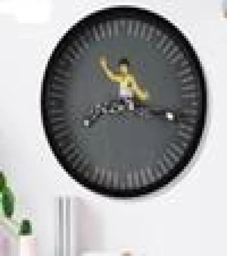 Horloges murales 25 cm horloge chinois bruce lee créatif rond décorations de maison de diamètre fashion 31509474116535