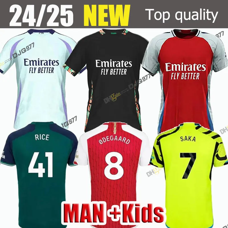 24 25 G.Jesus Saka Soccer JerseysファンプレーヤーバージョンSmith Rowe Odegaard Trossard Martinelli Havertz Tomiyasu Arsen Jersey 2023 2024トップフットボールシャツの男性キッズセット