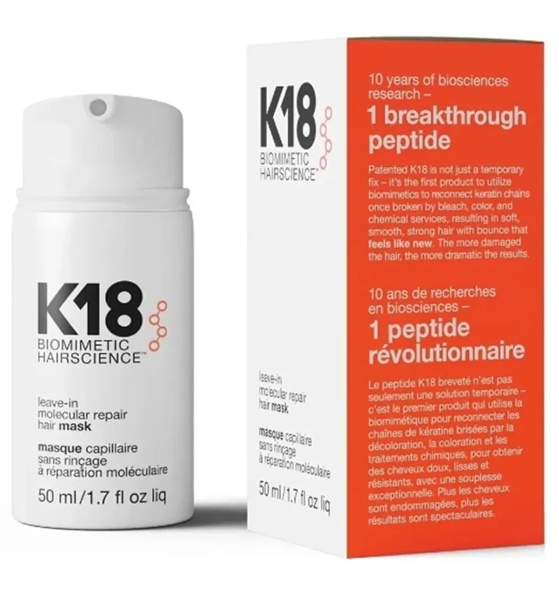 K18 50 ml Réparation moléculaire Masque capillaire Masque Dommages Restore Hair Soft Repare Deep Kératine Salon Traitement Condition de soins capillaires