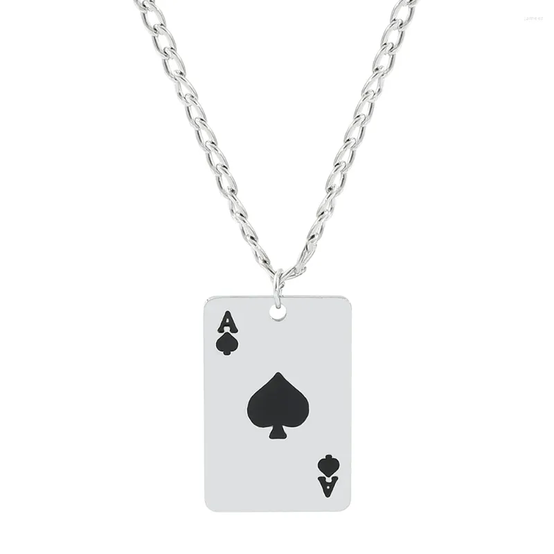 Ketens pokerkaart aas van schoppen hanger ketting ketting voor mannen vrouwen sieraden hiphop geschenken groothandel