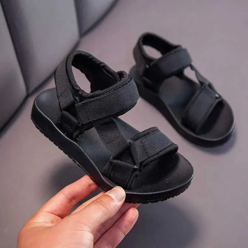 Sandalen kinderen sandalen zomer casual veelzijdige massieve kleur strandschoenen voor jongens meisjes weven riemen slijtvaste eenvoudige open teen