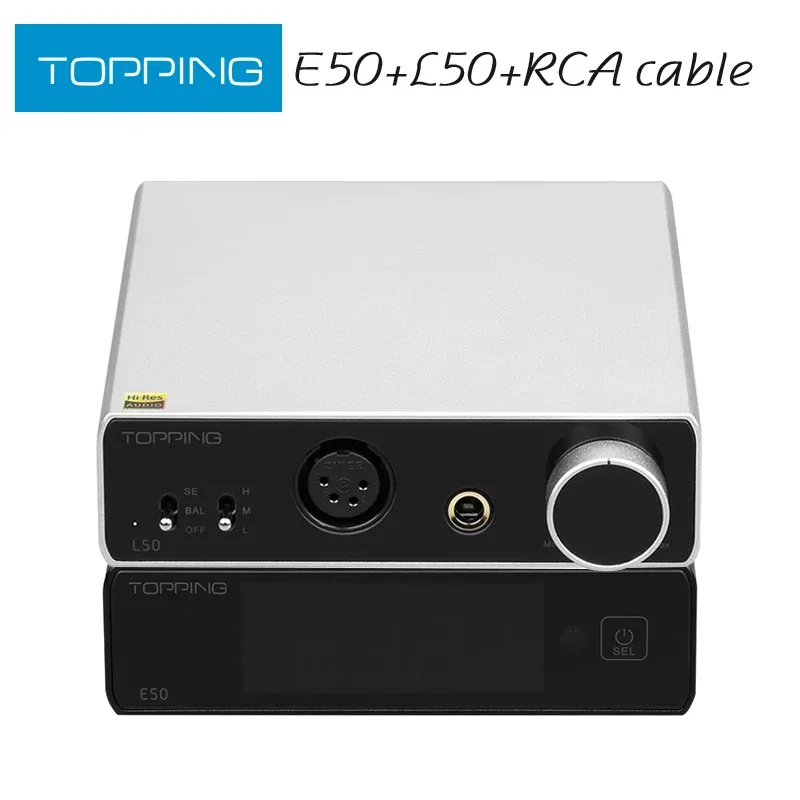 Topping Topping E50 MQA Decoder + Topping L50 NFCA Wzmacniacz słuchawkowy + kabel RCA