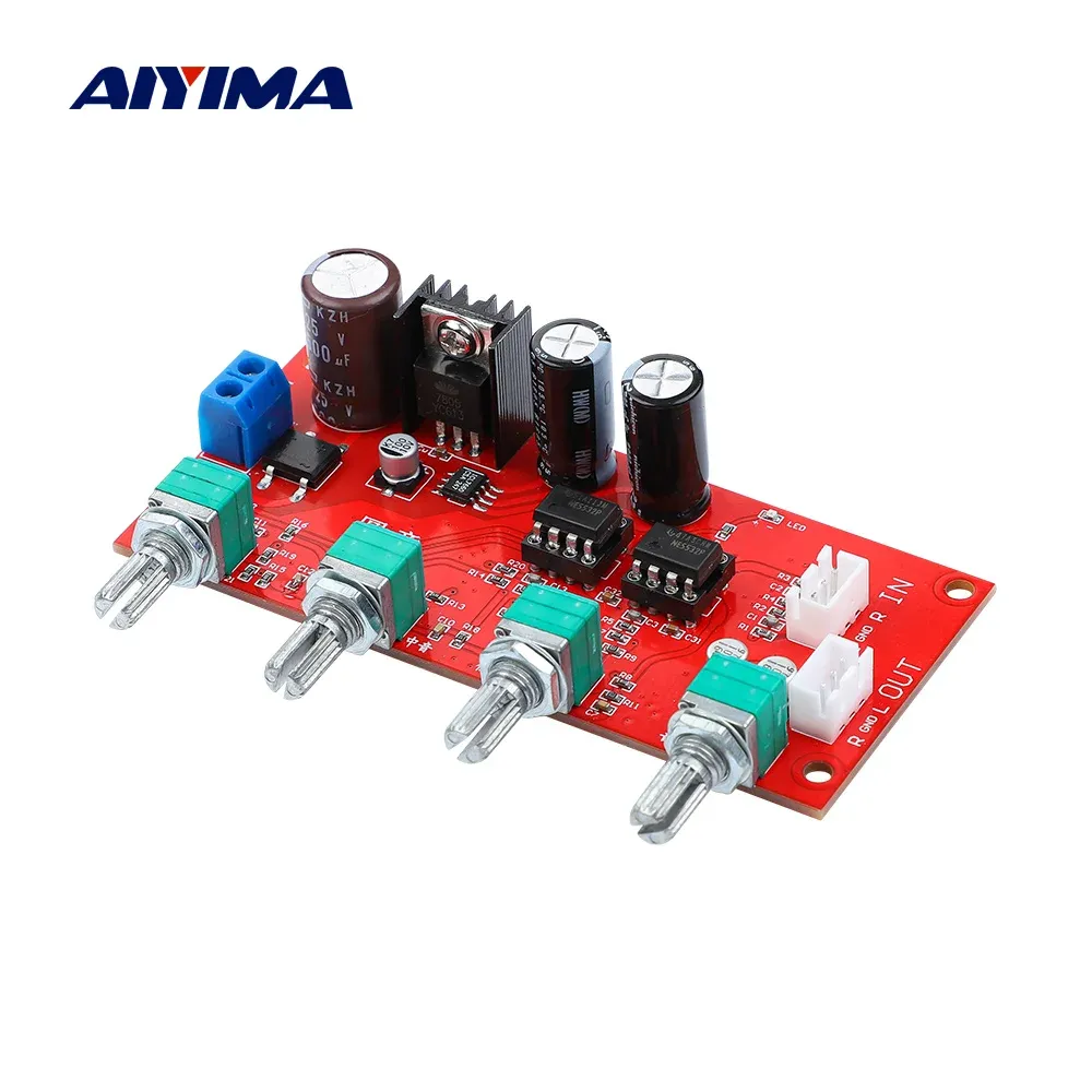 Amplificador AIYIMA NE5532 Placa de amplificador de pré -amplificador HIFI Controle de tom de volume HiFi Pré -amplificador Preamplificador Treble Bass Midrange Bass Power