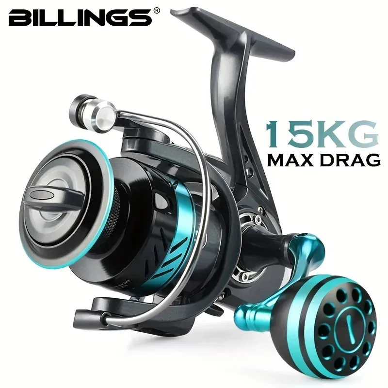 BILLINGS DK 10007000 Série52 1 Ratio de vitesse 22 lb Max Dragcnc Métal Spoolspinning Reelfor Eau douce Saltater 240506