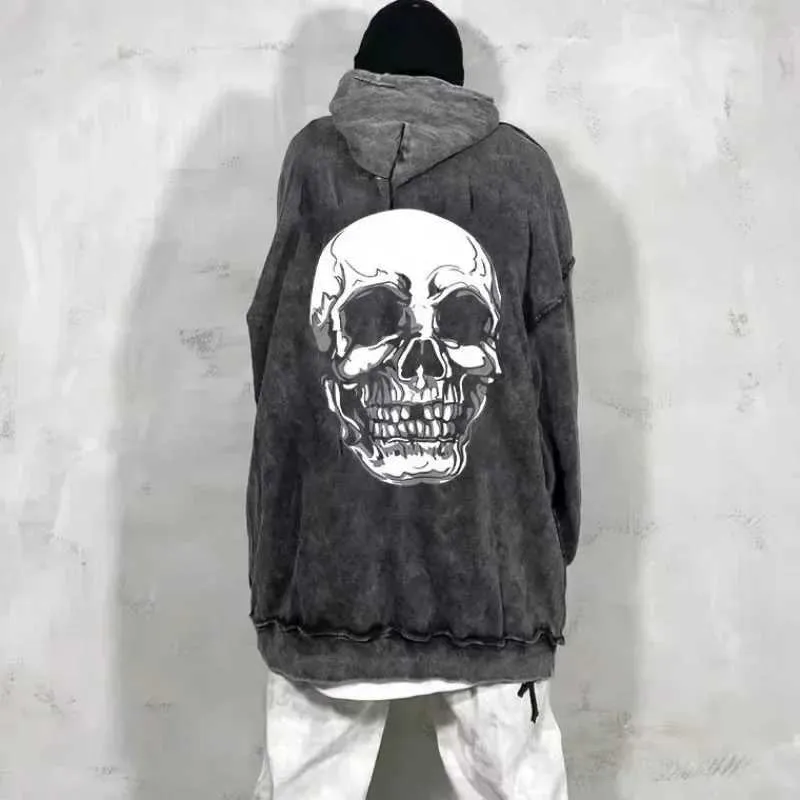 Sudaderas con capucha para hombres sudaderas para hombres camisa deportiva con capucha estampada con capucha para hombre sudadera con capucha calavera de calavera de calavera divertida de otoño suelto s de lujo una pieza calidez Q240506