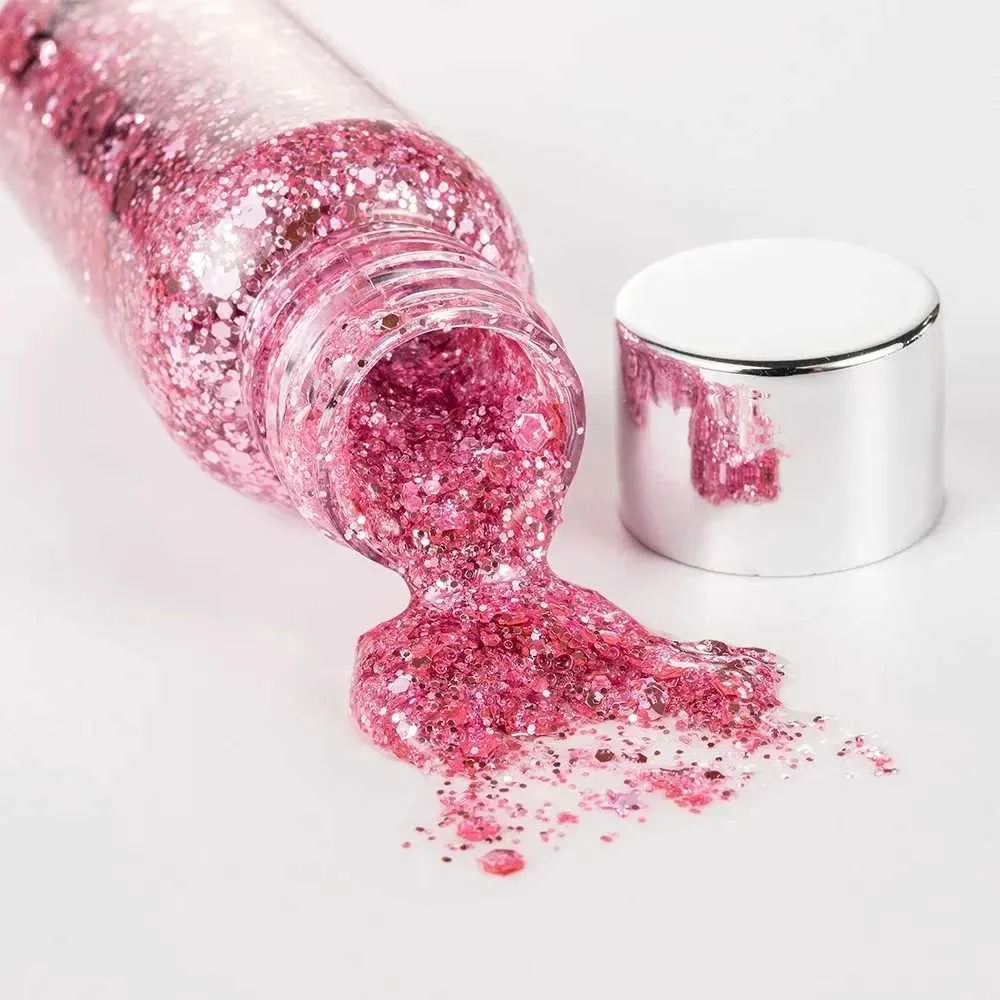 H0YP Body glitter Multifunzionale glitter per glitter peli per peli per giacenza face glitter gel sequestri flash sequestri del festival scintillante decorazione di ombretto liquido d240503