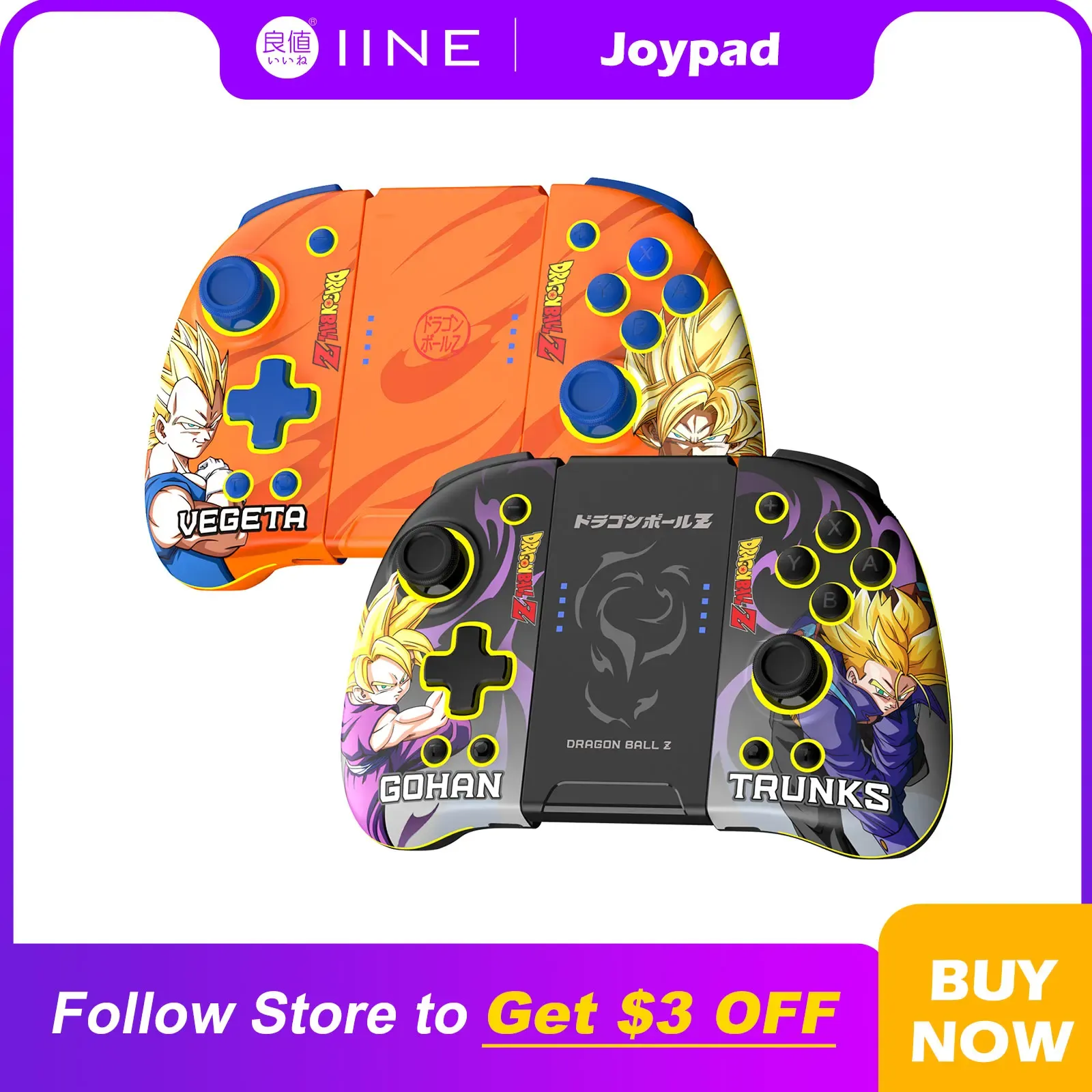 MICE Iine Cartoon Design Neptune Joypad avec charge de charge Autofire alps joystick mécanique bouton compatible nintendo swtich / oled