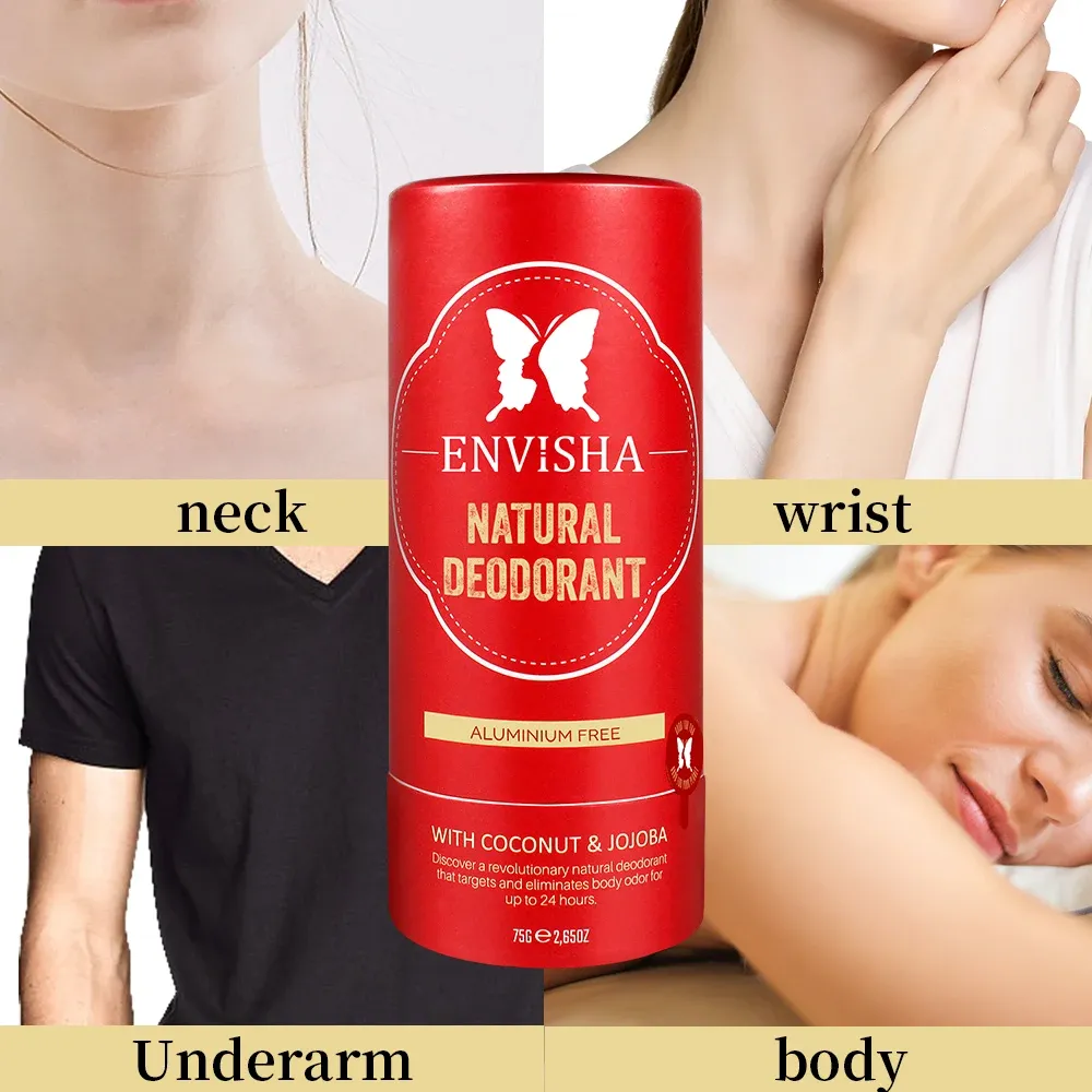 Antiperspiranter Envisha Deodorant Stick Cream Beauty Health Antiperspirant Body Skin Care Natural Mint Gurka Underarm Luktkvinnor Män Sport