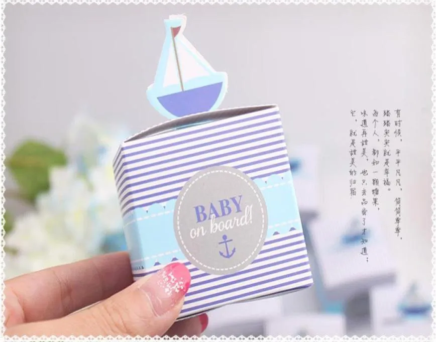 Sailing Boat Shape Wedding Candy Box Baby Shower Favors Birthday Party Gift Packing Boxes 50 pcslot6583321