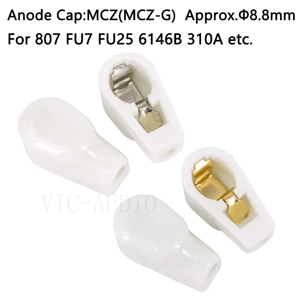 Amplificador 10pcs cerâmica 8,8 mm de tampa de ânodo de pó de vácuo Tampa de alcance MCZ para 807 FU7 FU7 6146B 310A AMPLIFICADOR VINTAGE DE TUBO VAI