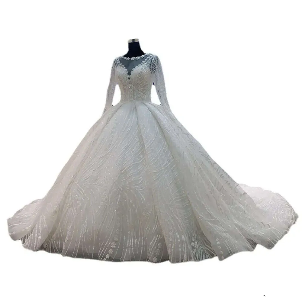 Nowy modny ślub Elegancki syrena prawdziwa sukienki z obrazkami z satynowym satynowym kantar
