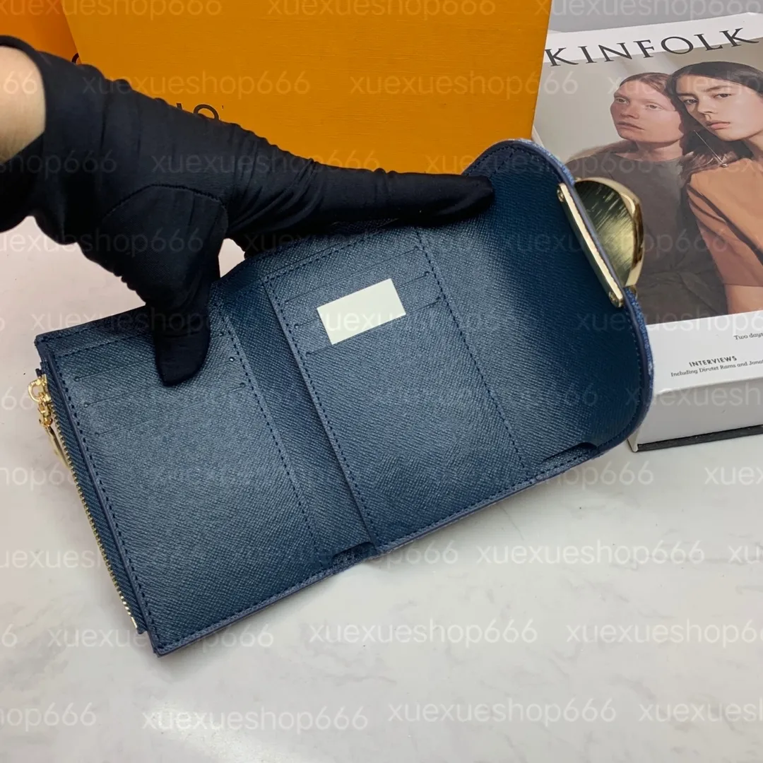 Designer Clutch Purses Womens Denim Jacquard Short Wallet