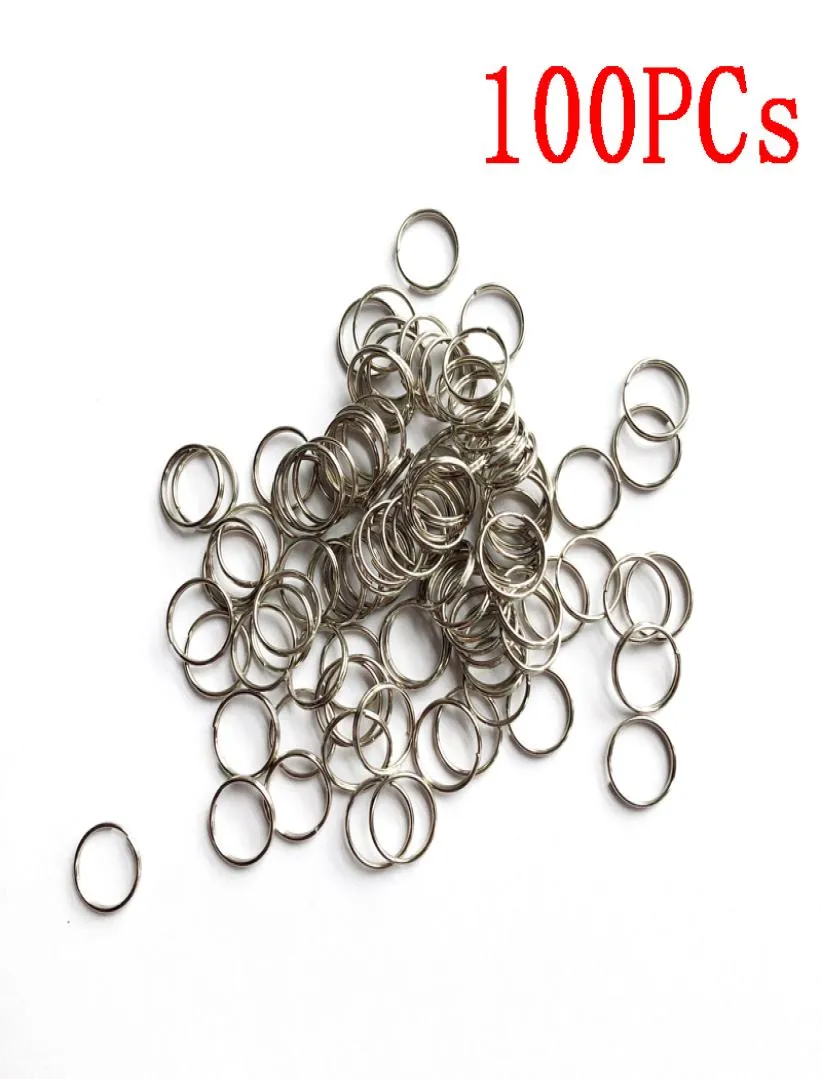 100 st 8mm 10mm 15mm nyckeltaggar ringar Vit pläterad stål rund split ring för husdjurs -id -taggar husdjurskatter krage tillbehör8462842