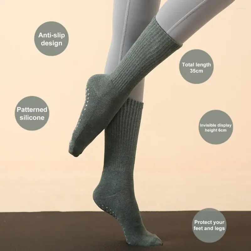 Donne calzini a medio chic-slip palato yoga invernale femminile con fondo di particelle anticride elevata elasticità per