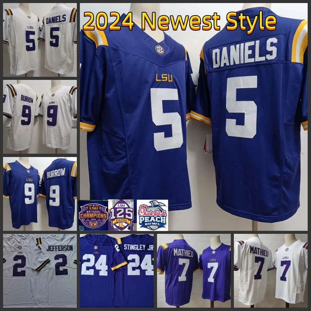 LSU Tigers Custom Football Jersey NCAA College Jefferson Beckham Jr. Daniels Mathieu Burrow, Custom Any Name Message Us