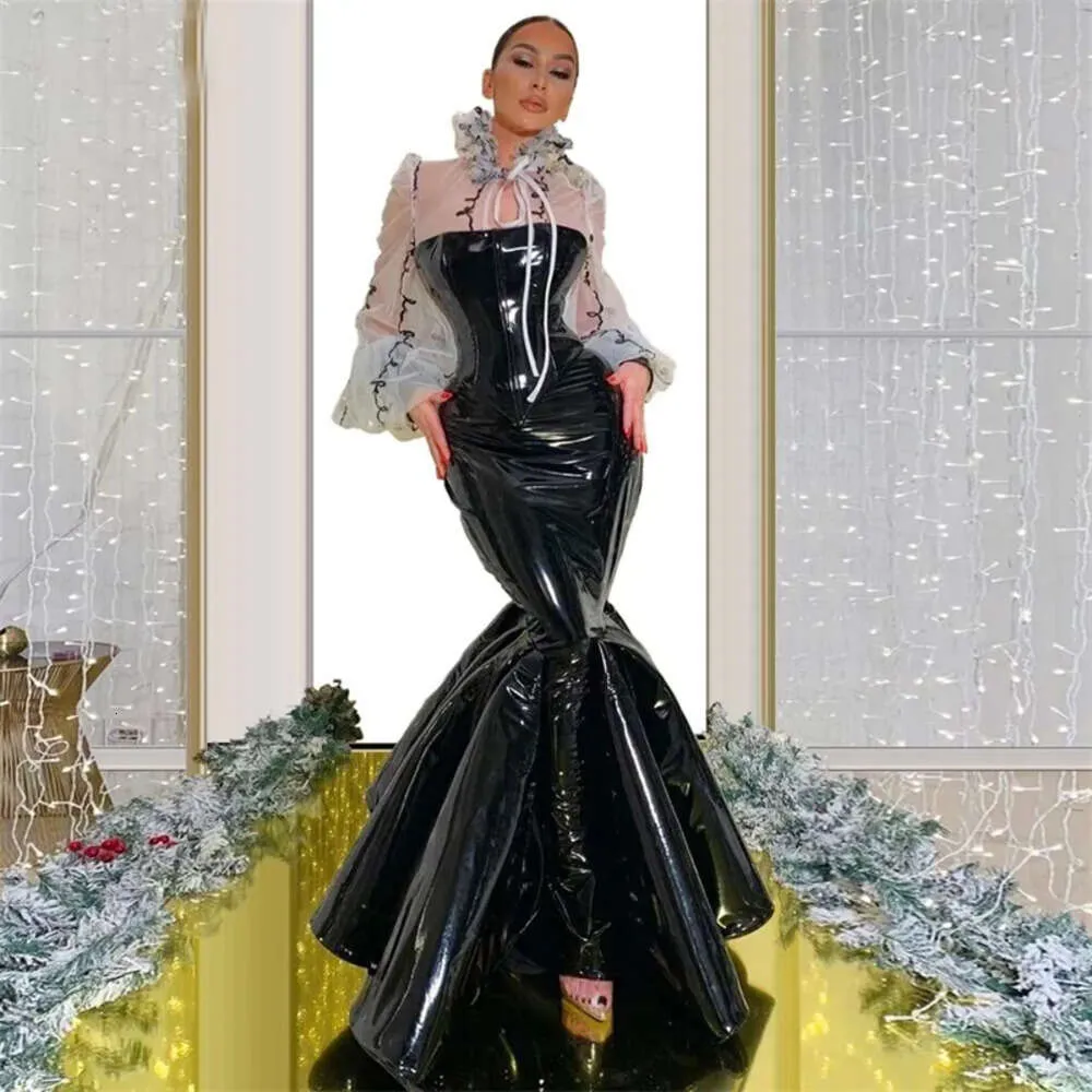 Leather evening gown clearance