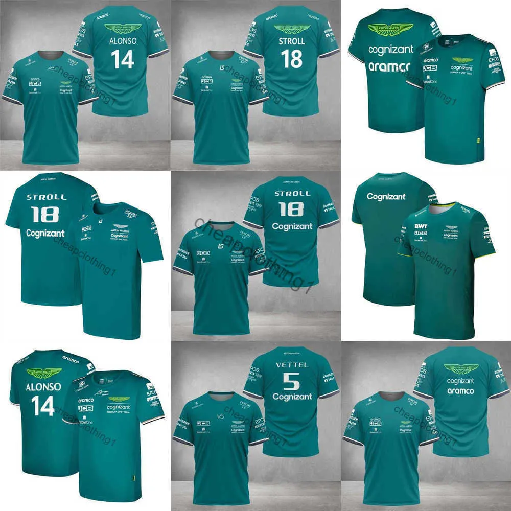 T-Shirts Hot Aston Martin F1 2023 Team Polo Shirt Formula One Racing Fan Top