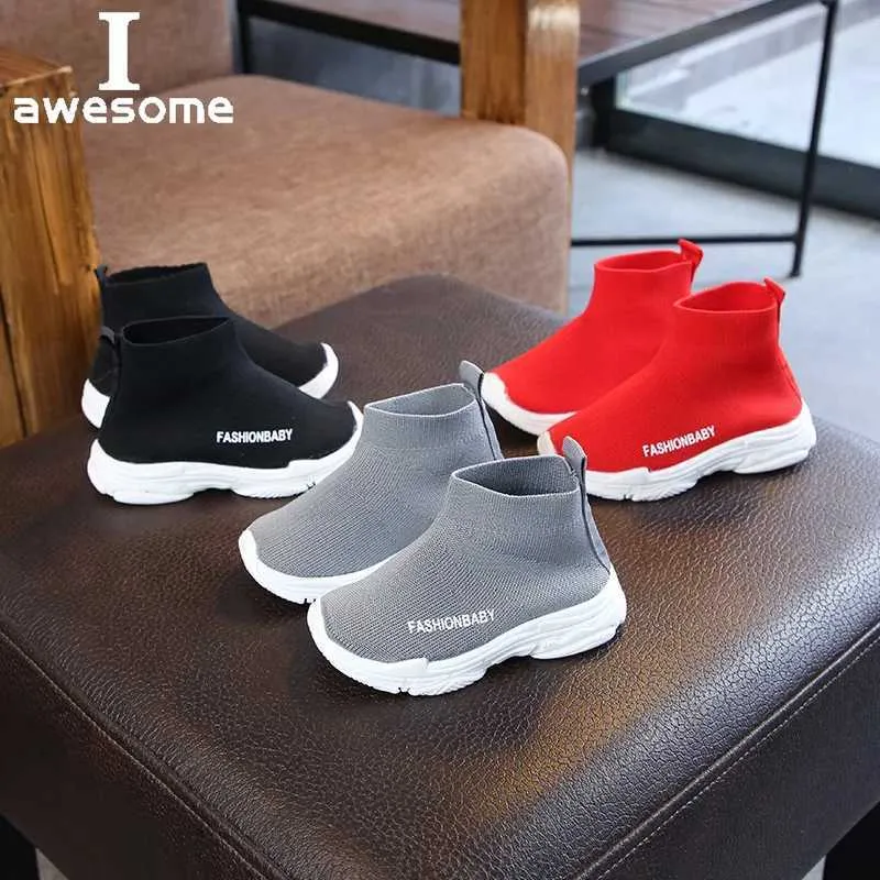 Sneakers Autumn Summer Kids Sneakers Childrens Casual Shoes Slip-On Bital Childrens Socks Slip Snow Boots Boots Girls Sneakers Q240506