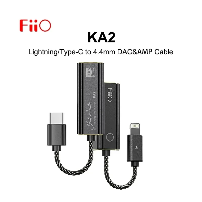 Amplificador Fiio Jadeaudio ka2 TypeC/Lightning para dongle de 4,4 mm, Double DAC CS43131 DSD256, amplificador de fone de ouvido para Android iOS Mac Win10