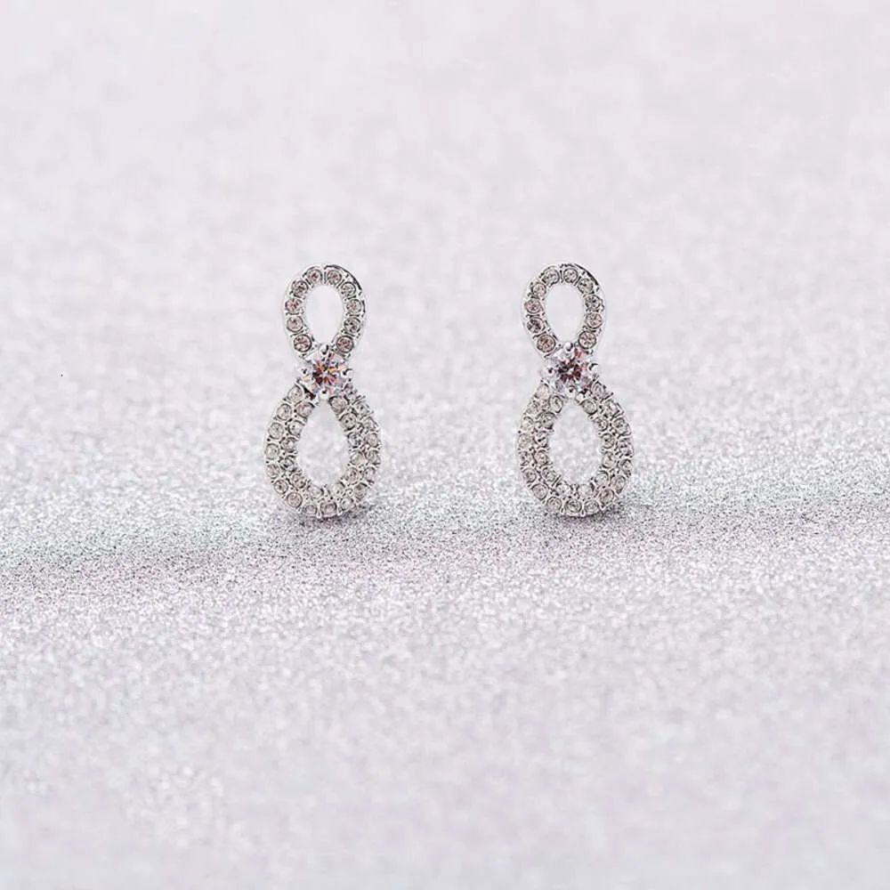 Bijoux Swarovskis Oreille de boucles Designer Femmes de la mode de luxe de qualité Original Charme de mode infini amour éternel Love de 8 mots Element Crystal Boucles d'oreilles en cristal pour les femmes