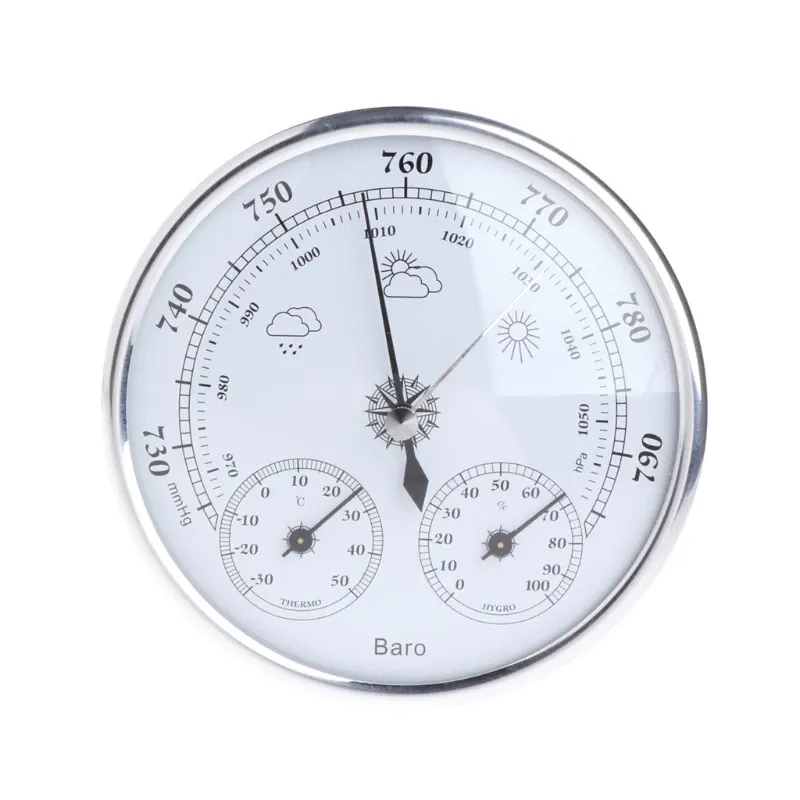 Medigas Dial clássico Tipo de barômetro Termômetro Higrômetro para uso interno e externo