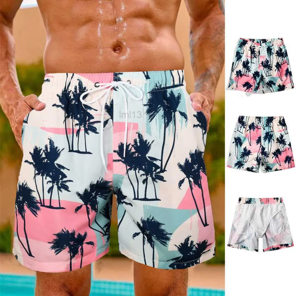 Men's Shorts 2024 Beach Loose Fitting Quick Drying Swimming Lined Swim Pants for Men Adult Hot Spring Casual Shortsoq7c