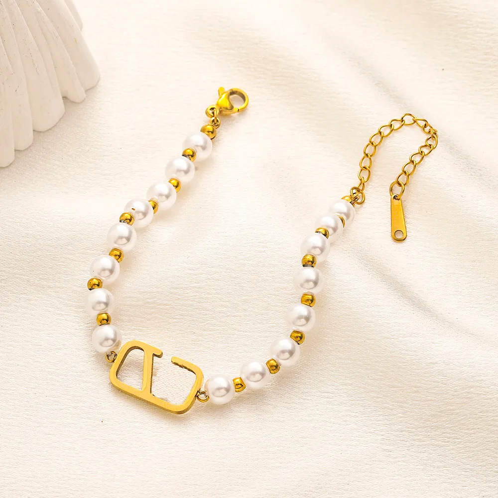 Pulsera de la cadena de perlas boutique Nuevo diseñador joyería de boutique diseño de pulsera de boutique para mujer, amor de cumpleaños, pulsera de regalo de regalo de moda