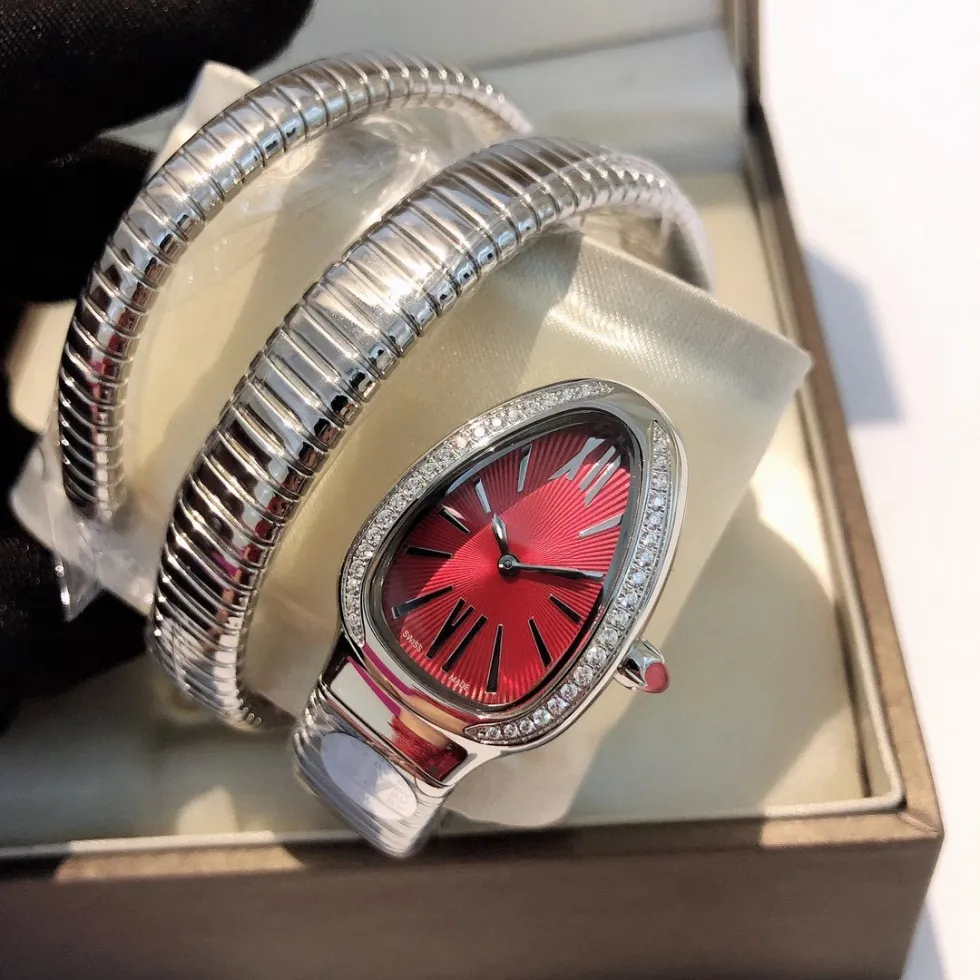 Vintage Fashion Womenwatch Relloj Designer Relógios para Lady Diamond Watch Snake Watch Montre Serpentn Watch Rose Gold Serpentine Bracelete Relogio Orologio di Lusso