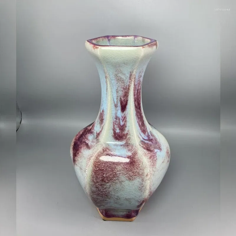 Sang De Boeuf Porcelain Hexagonal Flower Vase Sang De Boeuf Porcelain Hexagonal Flower Vase