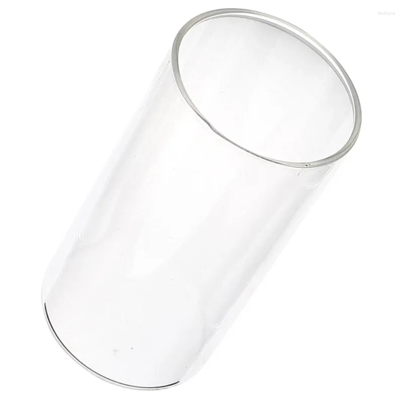 Candlers en verre tasse transparent du support de lampe de lampe du cylindre pour le vent à l'épreuve du vent pour pilier
