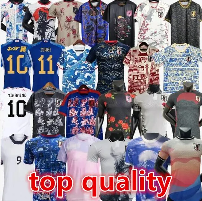 2024 JP Maglie da calcio Cartoon Ueda Ito Isagi Atom Tsubasa Minamino Doan Kubo Mitoma Tomiyasu Endo Nakata 22 23 24 JP Uniform Football Shirt T Chinese Dragon