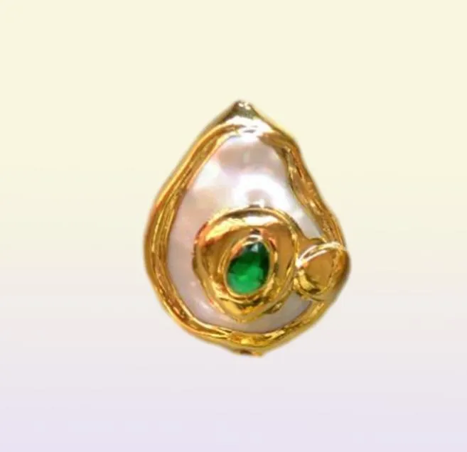Подвесные ожерелья Природа пресноводной жемчужный разъем с цирконом золотым гальванином для ювелирных изделий изготовления белого проставки Beadspende3466528