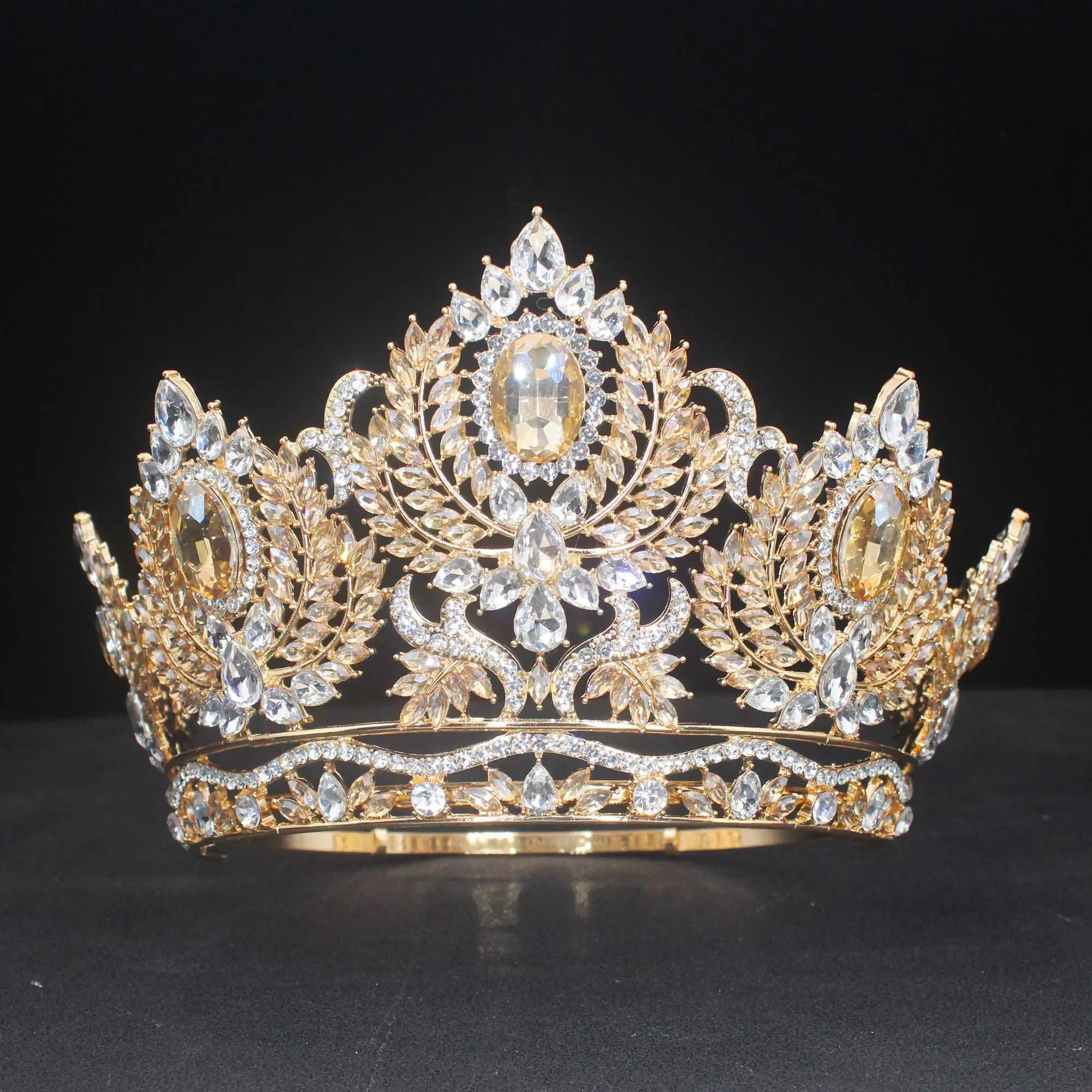 Bandons diadèmes et couronnes en cristal réglables et couronnes adaptées à la décoration de coiffure diadem de beauté pour femmes