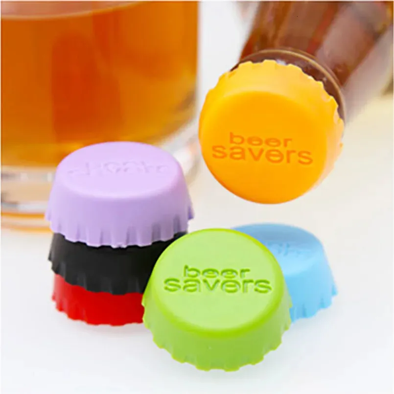 6pcslot Mixcolored Silicone Beer Bottle Cap 28cm Wine Stopper Vinegar Soy Corktail Lid Cover Good Seal Kitchen Gadgets 240428