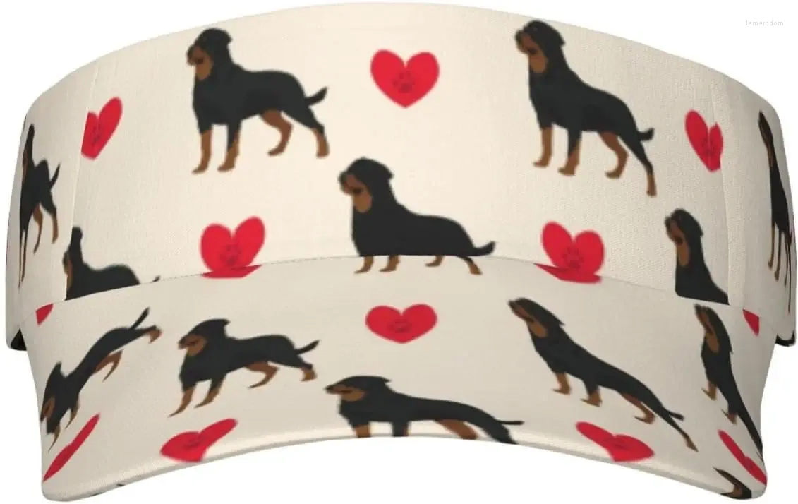 Boll Caps Sport Sun Visor Hat Rottweiler Dog Färgstark hjärta justerbar mössa för utomhusresor
