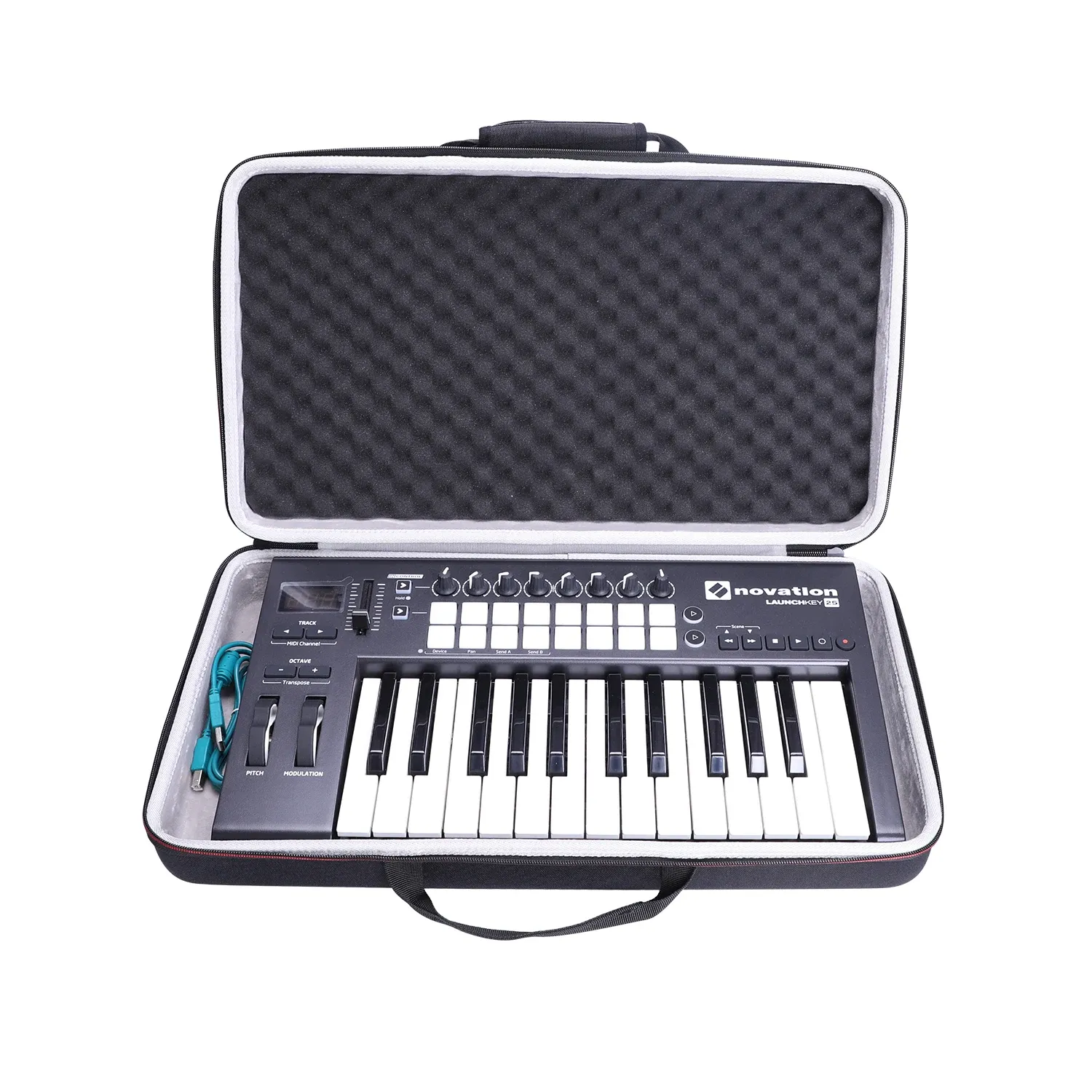 BAGS LTGEM WODOODPORNA TWARDA OBUDOWA EVA Do Kontrolera novation LaunchKey 25 Mk2 Klawiatura USB