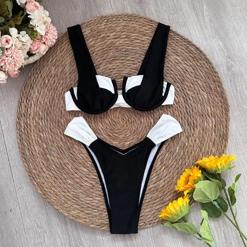 thumbnail image 2 of Women's Halter Bikini Set - Push-Up Padded Top & Swim Brief - Multicolor Beachwear - CO 2 of 6