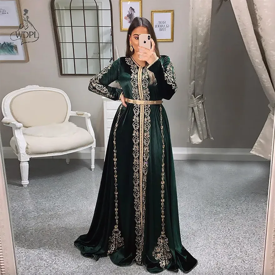 Caftan velour vert deals