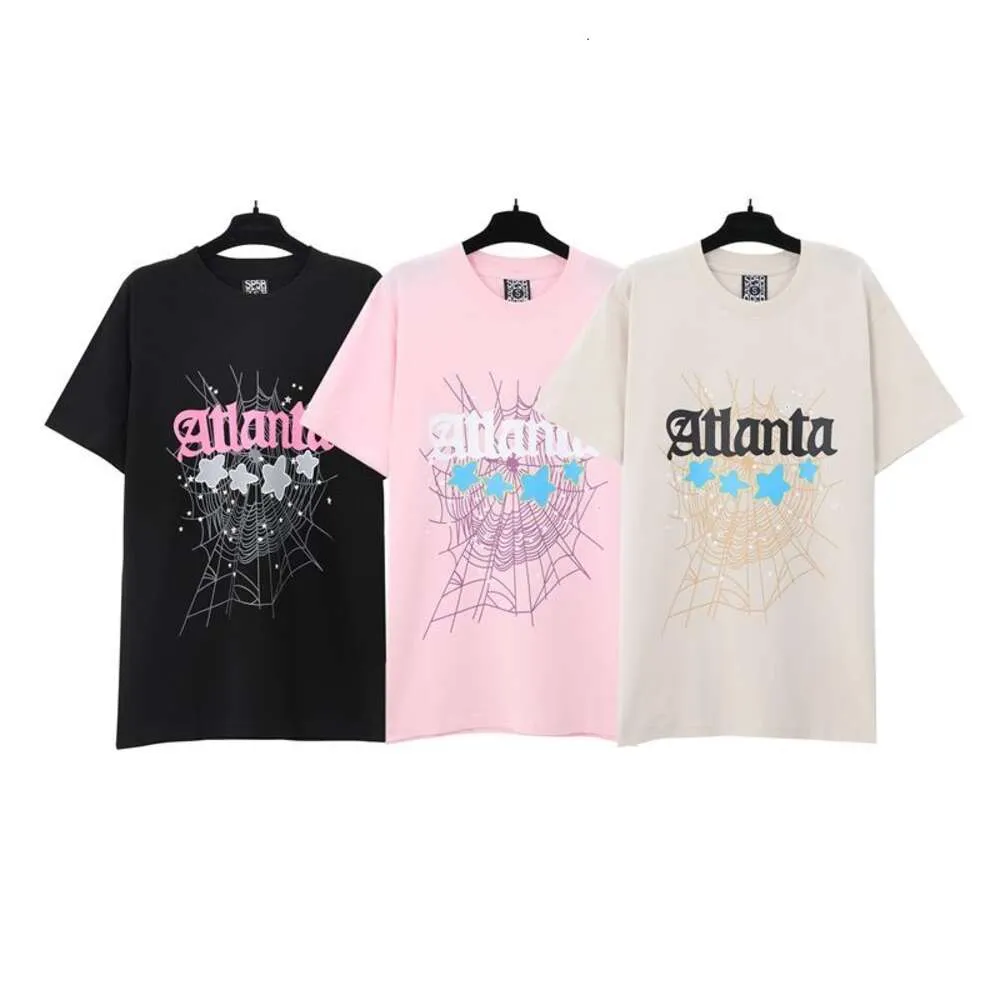 SP5DERS T-shirt Designer 55555 Tee Tee Luxury Fashion Mens Tshirts Young Thug Short à manches à manches à manches Web imprimé en mousse de mousse et tshirt pour femmes