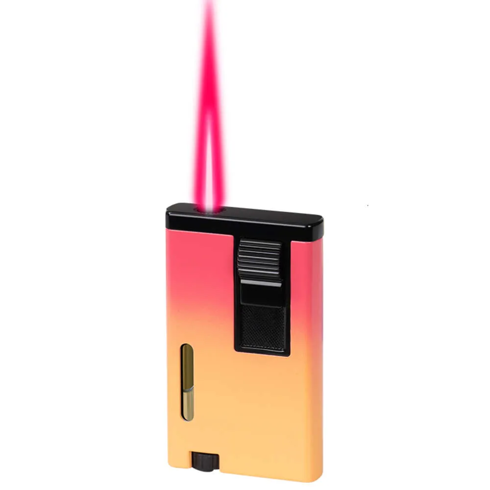 Nuevo producto Flame rojo Lighter recargable Torcha a prueba de viento encendedor Butano encendedor