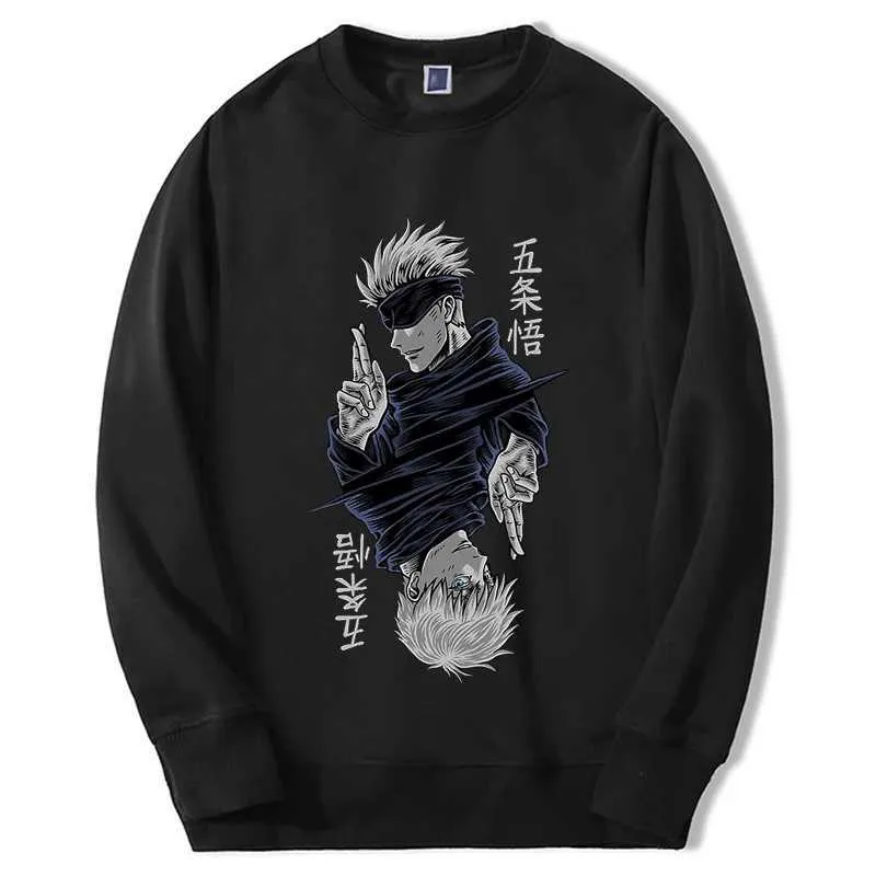 Heren Hoodies Sweatshirts Jujutsu Kaisen Sweatshirt Anime Gojo Satoru Anime Mens Graphic Hoodie getrokken 2024 NIEUWE FASE SUPER SUPERADERAS HOMBRE Q240506