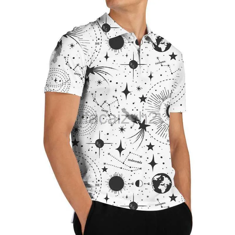 メンズプラスティーポロスサマーニューメンズウェアメンズカジュアルショートシャツラペル3DプリントポロシャツメンズシャツTシャツトップス