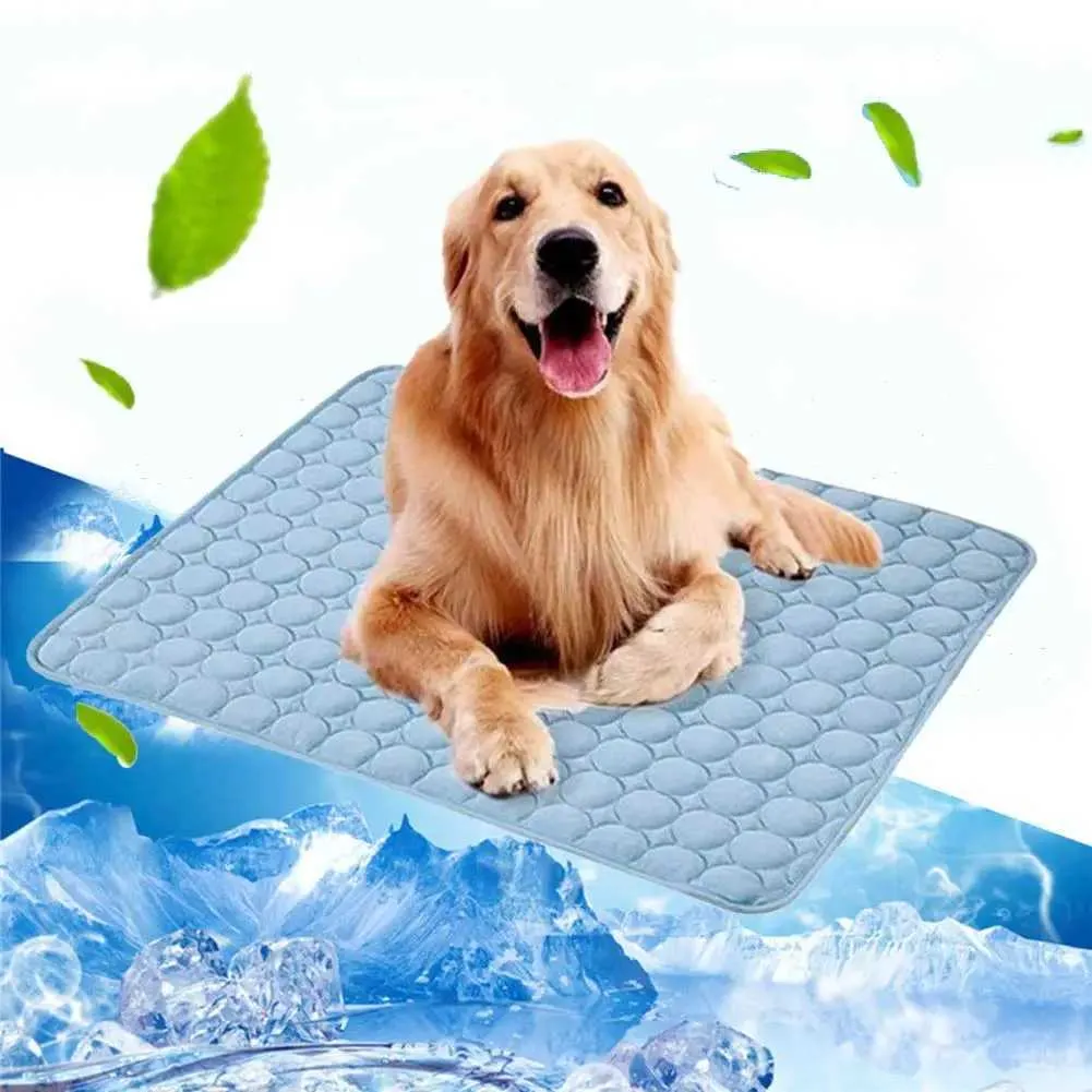 Pet Dog Mat Summer Cooling Pad Breathable Dog Bed Ice Silk Pad Moisture-proof Blanket Sofa Cool Cushion for Dogs Sleeping Mats