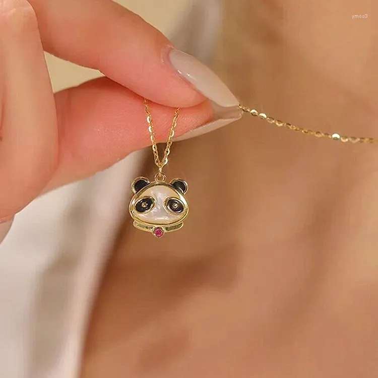 Choker panda hanger ketting voor mannen en vrouwen grappig dier veel goede vrienden verstelbare sieraden accessoires cadeau