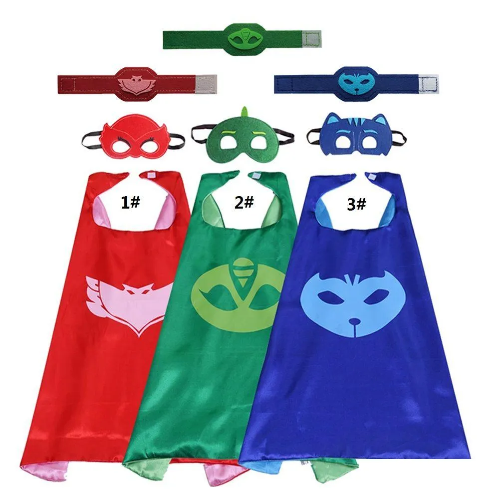 Themakostuum dubbele laag superheld cape masker polsbandje set cartoon halloween kostuums fancy jurk voor kinderen cosplay amaya connor gr dh4ow