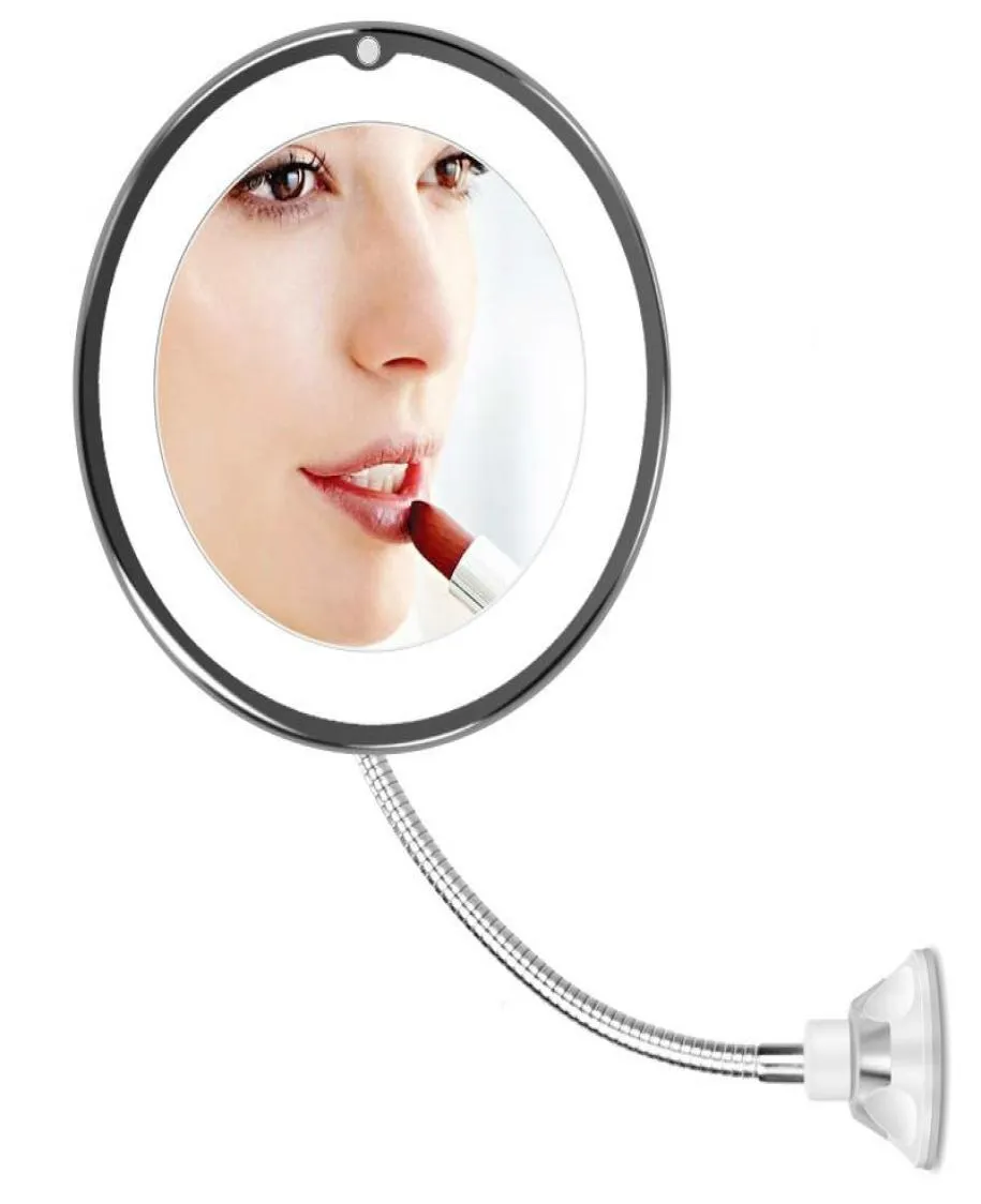 2021 Novo espelho de maquiagem flexível de Moda LED com espelhos de vaidade leve de LED 10x espelhos de ampliação Cosmética MIROIR3489201