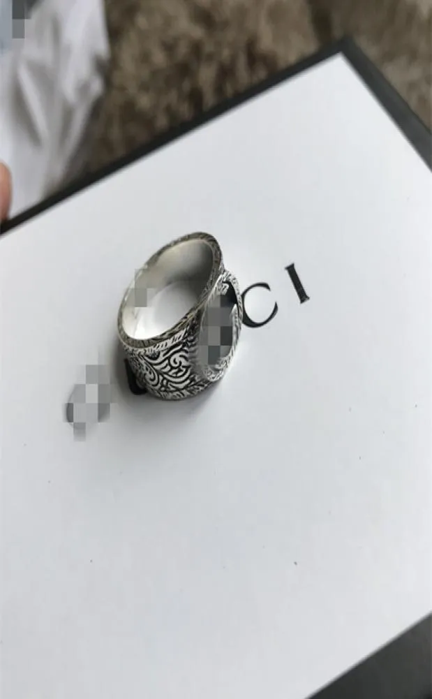 Pierścień projektanta 925 Sterling Srebrny Wiking Duża szerokość Sygnat