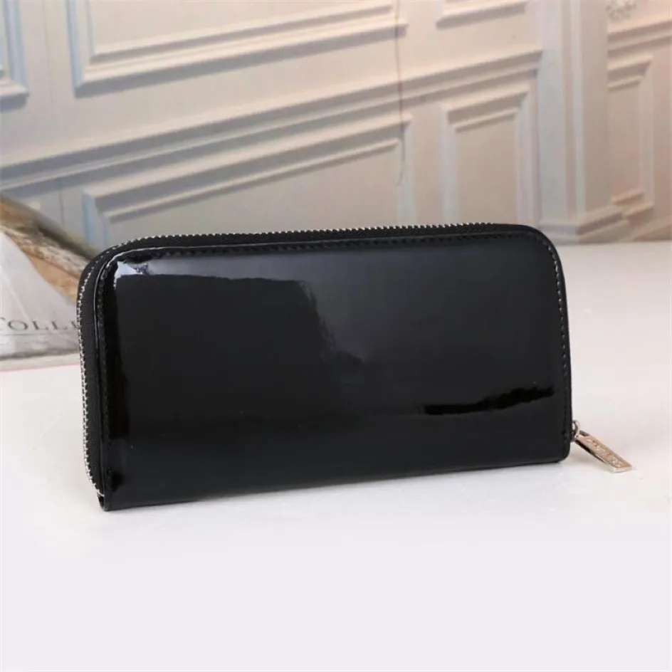 Hochwertige Patent Leder Brieftasche Frauen Lange Leinwand Reißverschluss Kartenhalter Geldbörsen Frau Brieftaschen Coin Bag 348X