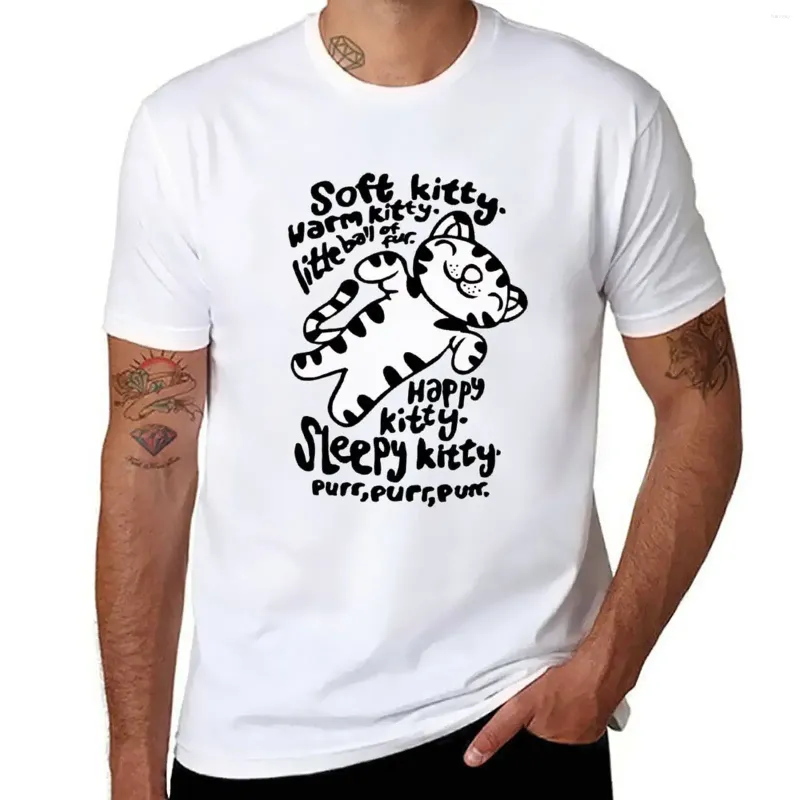 Heren Polos Soft Kitty WRM TV T-shirt Animal Prinfor Boys Edition Esthetic Deskleding Plain White T Shirts Men