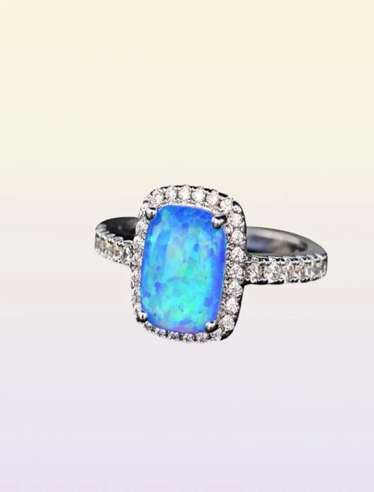 Victoria Wieck 2017 Bijoux de luxe supérieur 925 STERLING Silver Cushion Shape Opal CZ Diamond Cute Classic Women Mariage Band R7926192